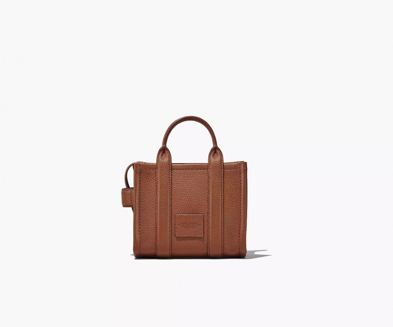 Brown Marc Jacobs The Leather Mini Women's Tote Bags | ZHMA-53470