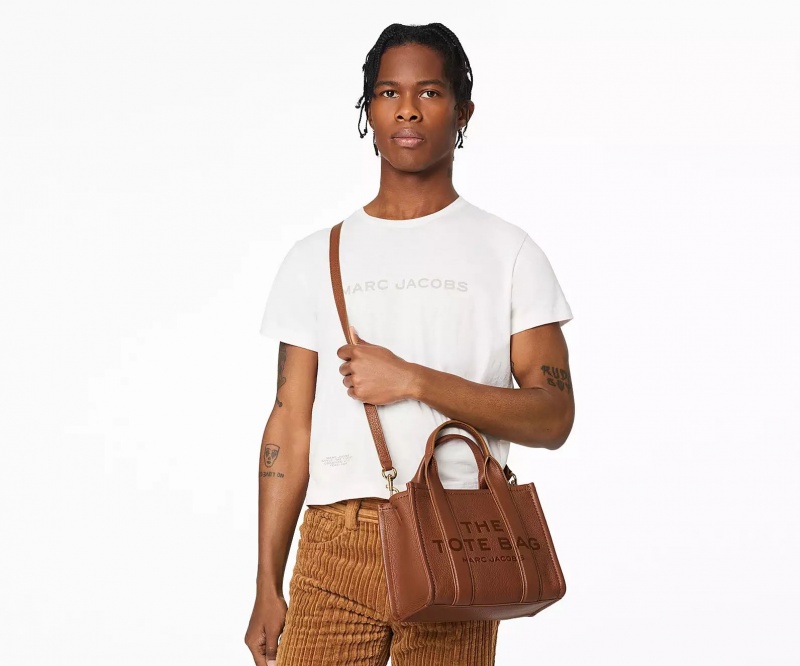 Brown Marc Jacobs The Leather Small Women's Tote Bags | GWLQ-52184