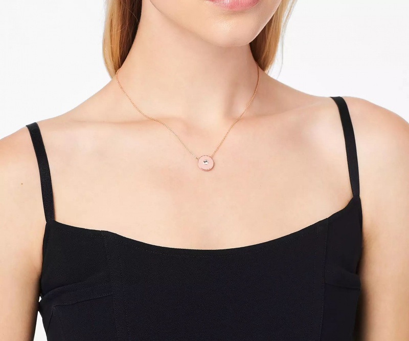 Brown / Rose Gold Marc Jacobs The Medallion Pendant Women's Necklaces | MELT-81560