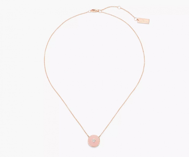 Brown / Rose Gold Marc Jacobs The Medallion Pendant Women's Necklaces | MELT-81560