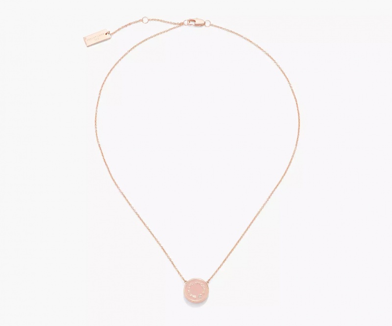 Brown / Rose Gold Marc Jacobs The Medallion Pendant Women's Necklaces | MELT-81560