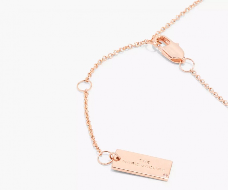 Brown / Rose Gold Marc Jacobs The Medallion Pendant Women's Necklaces | MELT-81560