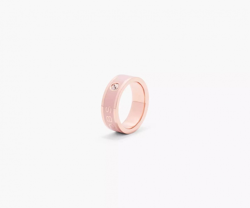 Brown / Rose Gold Marc Jacobs The Medallion Women's Ring | ARKL-69321