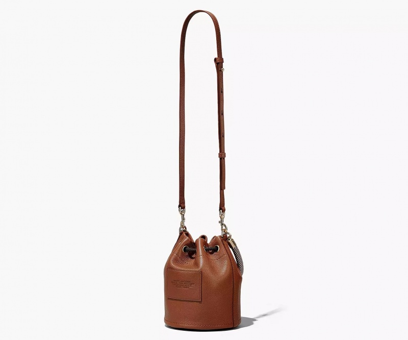 Chocolate Marc Jacobs The Leather Women's Bucket Bags | TDXU-37580