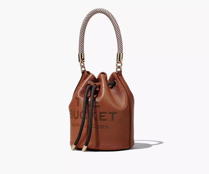 Chocolate Marc Jacobs The Leather Women's Bucket Bags | TDXU-37580