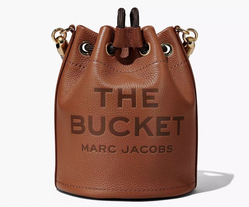 Chocolate Marc Jacobs The Leather Women's Bucket Bags | TDXU-37580