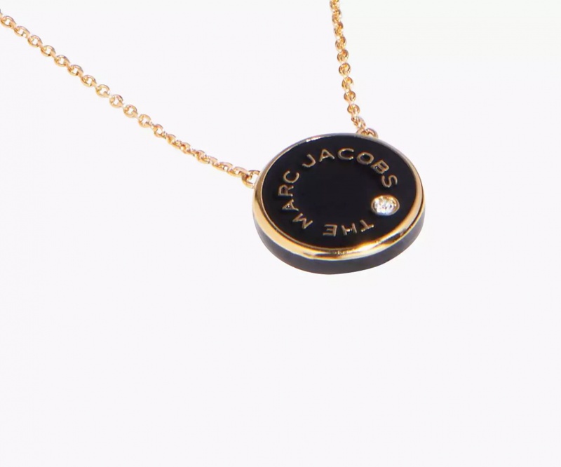 Cream / Gold Marc Jacobs The Medallion Pendant Women's Necklaces | TOFK-13596