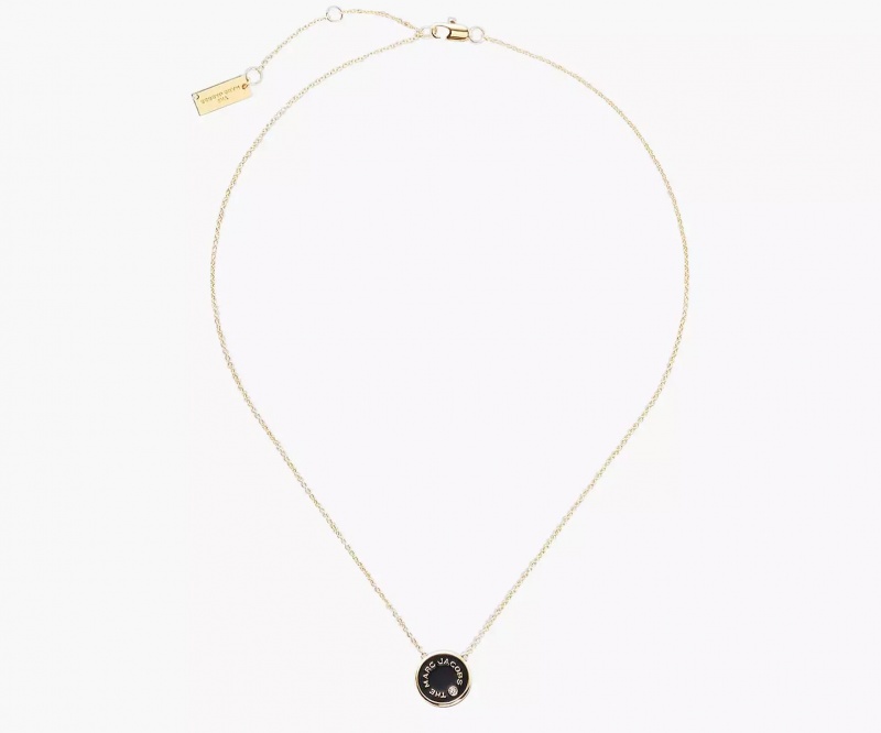 Cream / Gold Marc Jacobs The Medallion Pendant Women's Necklaces | TOFK-13596