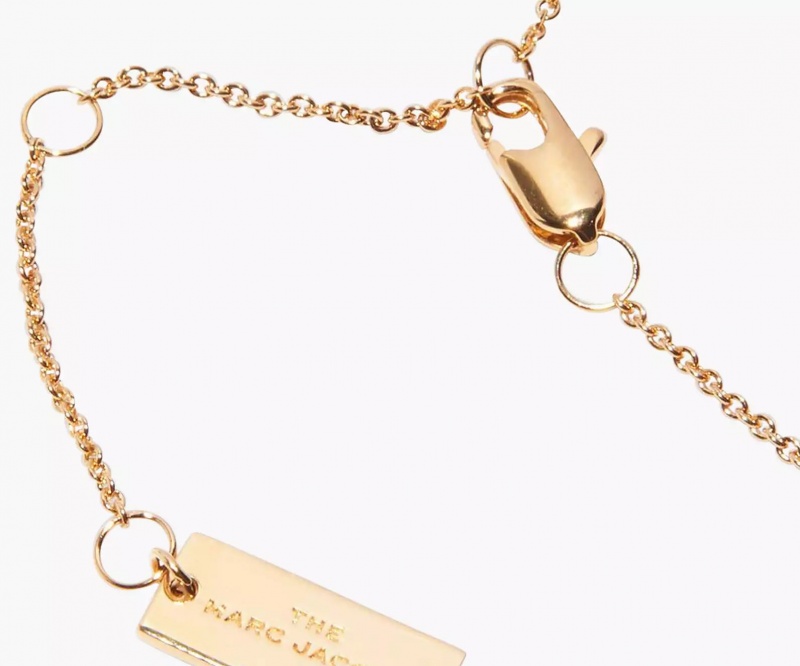 Cream / Gold Marc Jacobs The Medallion Pendant Women's Necklaces | TOFK-13596