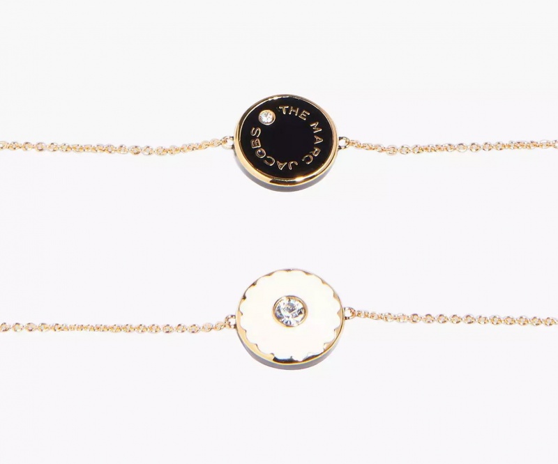 Cream / Gold Marc Jacobs The Medallion Women's Bracelets | HJKX-68249