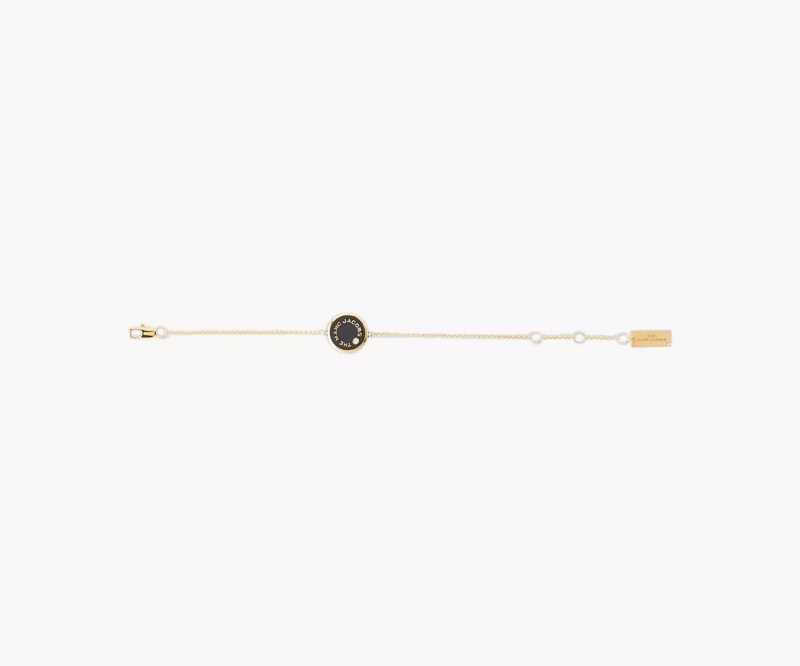 Cream / Gold Marc Jacobs The Medallion Women's Bracelets | HJKX-68249