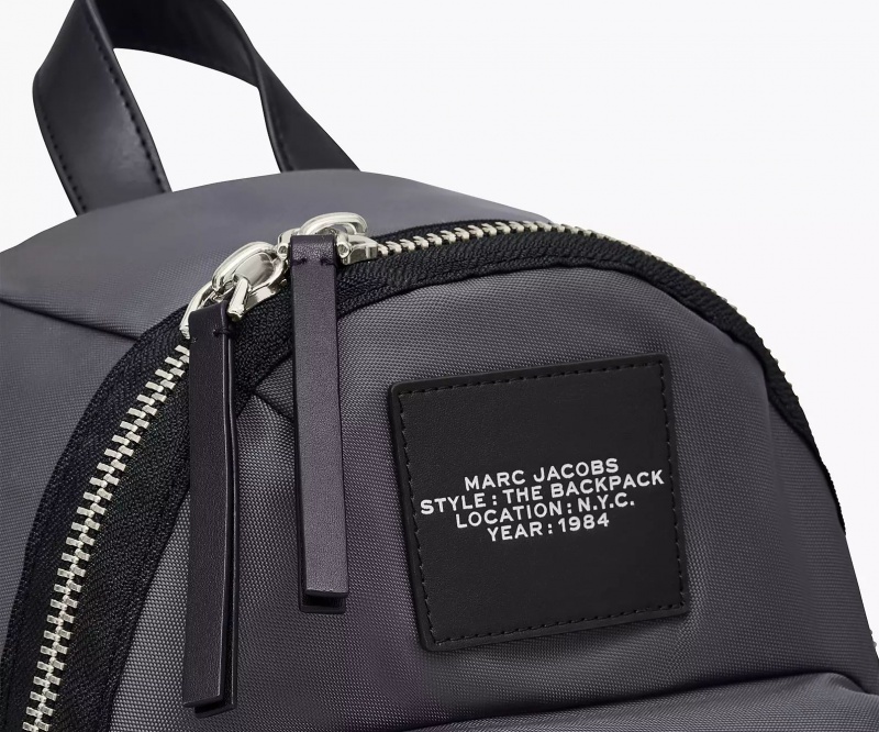 Dark Grey Marc Jacobs The Biker Nylon Medium Women's Backpack | VJQG-85704