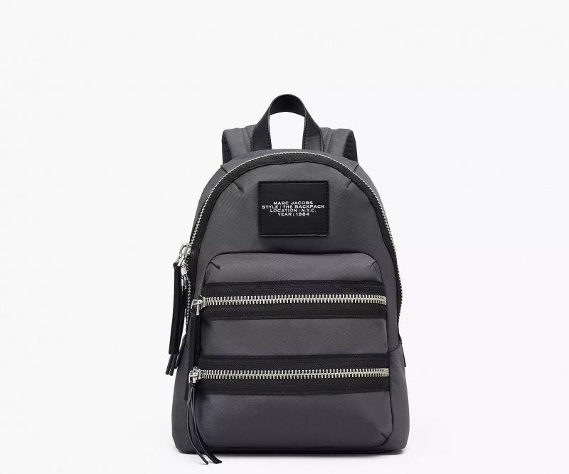 Dark Grey Marc Jacobs The Biker Nylon Medium Women\'s Backpack | VJQG-85704