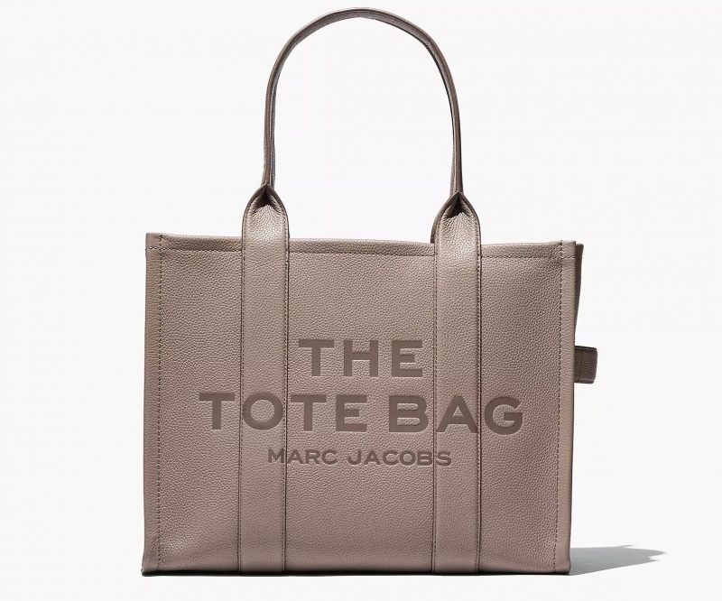 Dark Grey Marc Jacobs The Leather Large Women\'s Tote Bags | TFAE-27396