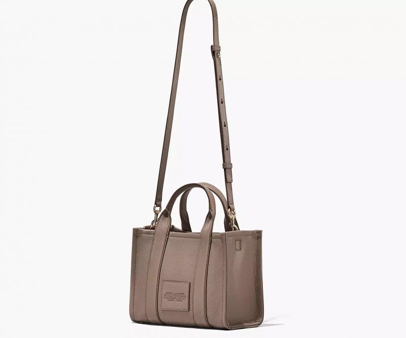 Dark Grey Marc Jacobs The Leather Medium Women's Tote Bags | BQEZ-78094