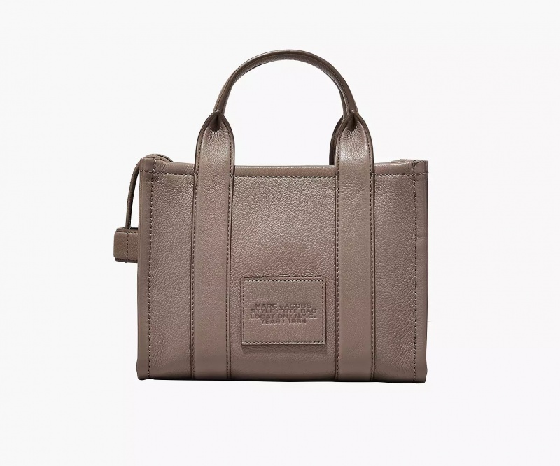 Dark Grey Marc Jacobs The Leather Medium Women's Tote Bags | BQEZ-78094