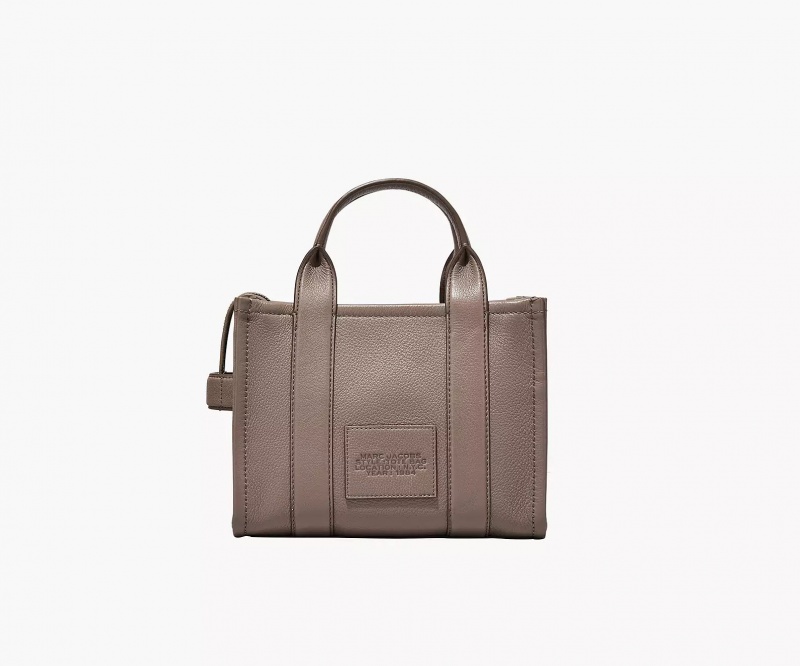 Dark Grey Marc Jacobs The Leather Small Women's Tote Bags | PHOF-69407