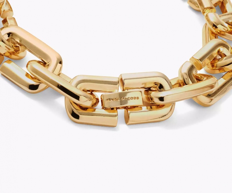 Gold Marc Jacobs The J Chain Link Women's Bracelets | MBDJ-90317