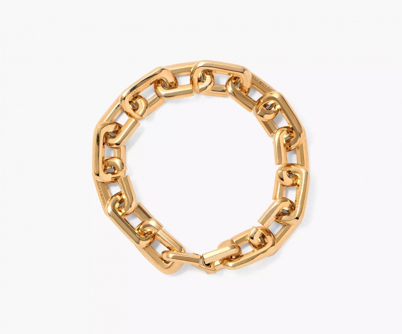 Gold Marc Jacobs The J Chain Link Women\'s Bracelets | MBDJ-90317