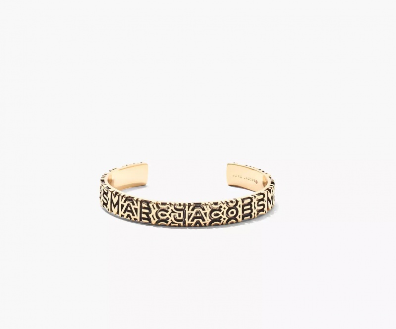 Gold Marc Jacobs The Monogram Engraved Women\'s Bracelets | NGOE-56713