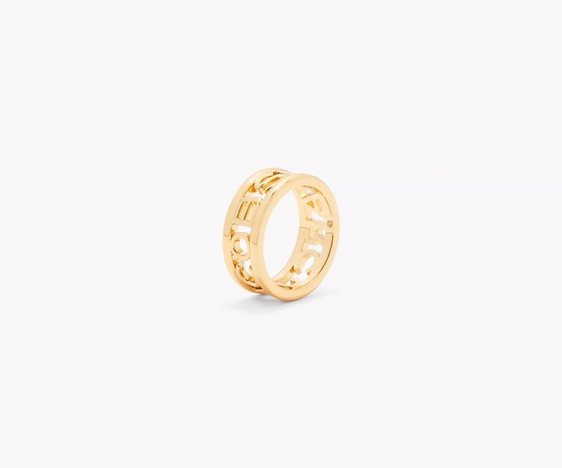 Gold Marc Jacobs The Monogram Women's Ring | RXKM-27390