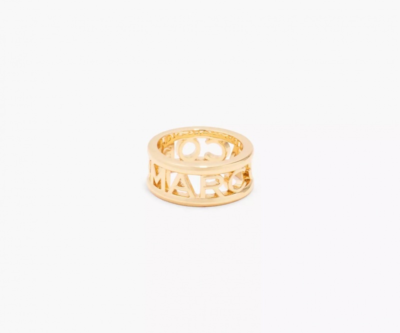 Gold Marc Jacobs The Monogram Women\'s Ring | RXKM-27390