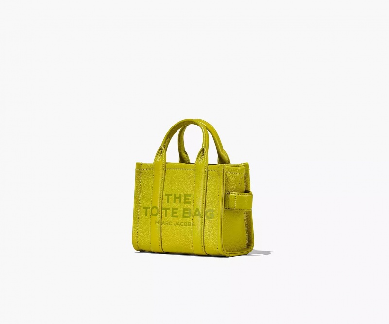 Green Marc Jacobs The Leather Mini Women's Tote Bags | VYIA-24359