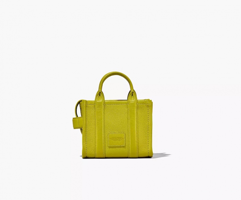 Green Marc Jacobs The Leather Mini Women's Tote Bags | VYIA-24359