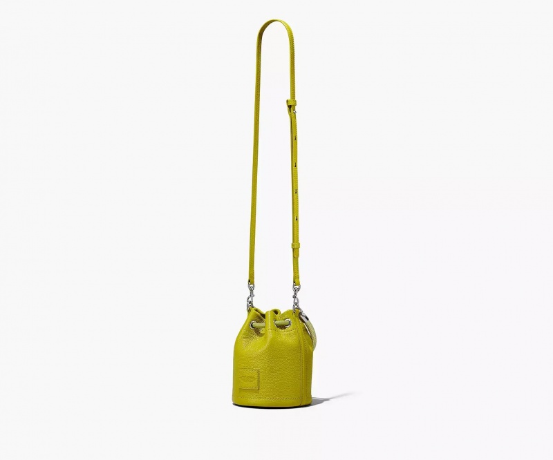 Green Marc Jacobs The Leather Mini Women's Bucket Bags | QFGC-04196