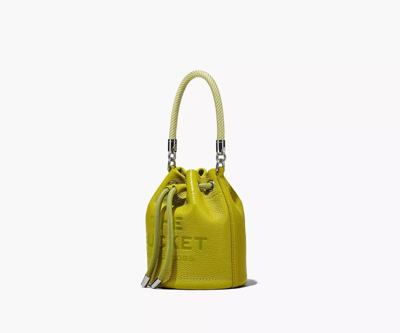 Green Marc Jacobs The Leather Mini Women's Bucket Bags | QFGC-04196