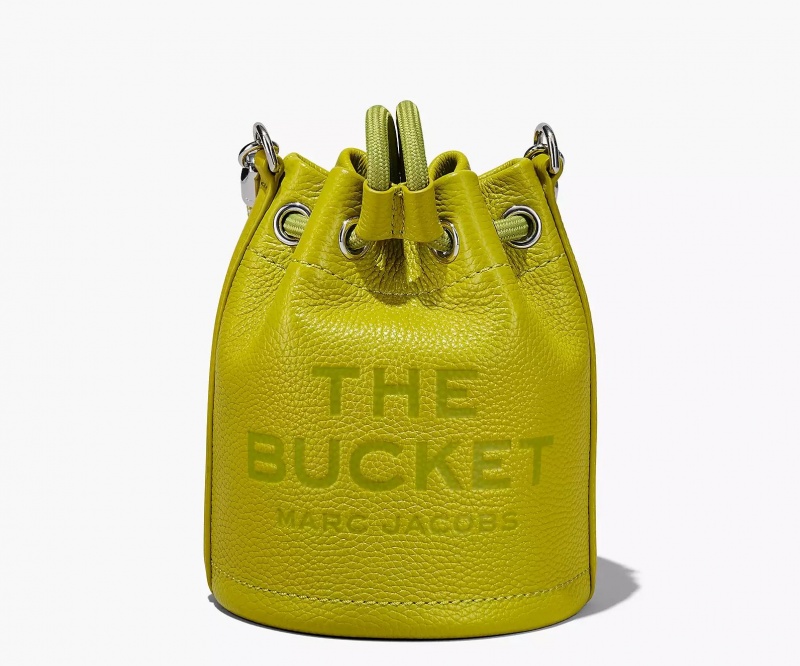 Green Marc Jacobs The Leather Mini Women's Bucket Bags | QFGC-04196