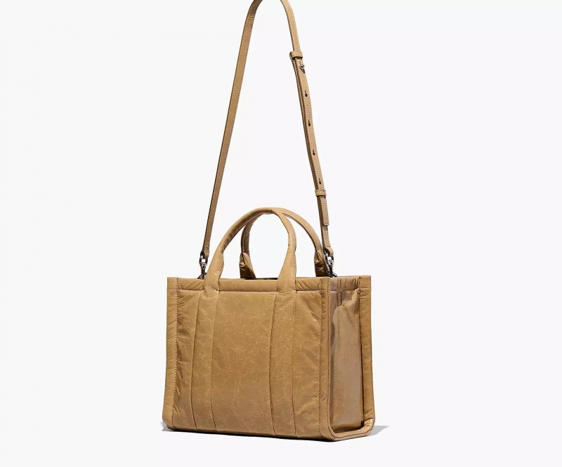 Light Brown Marc Jacobs The Shiny Crinkle Medium Women's Tote Bags | XEMT-46392