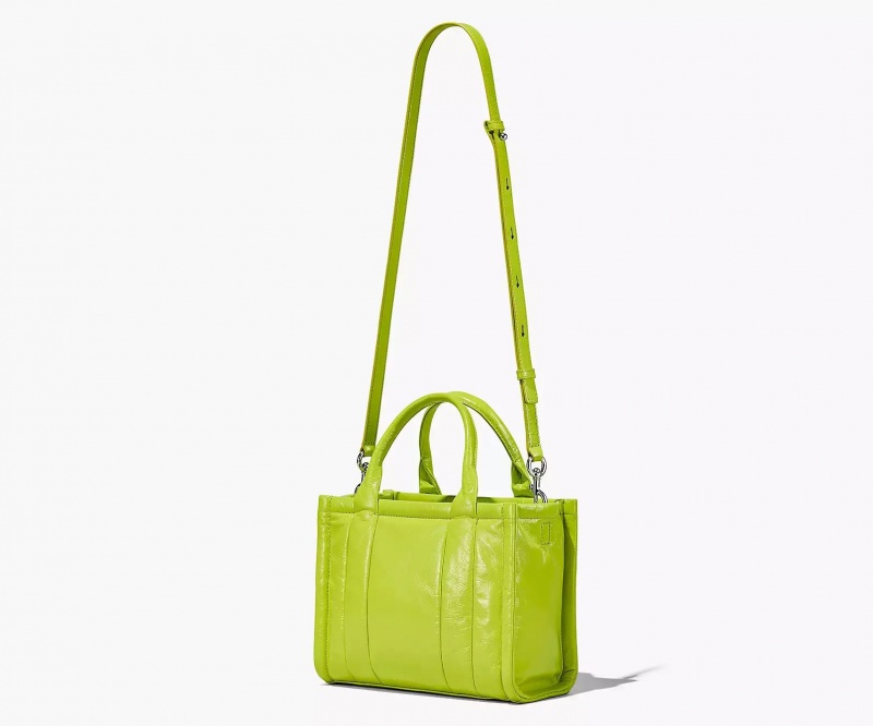 Light Green Marc Jacobs The Shiny Crinkle Leather Small Women's Tote Bags | BZGJ-82140