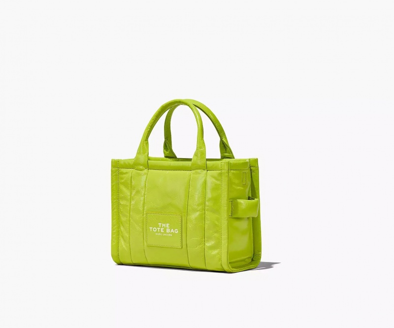 Light Green Marc Jacobs The Shiny Crinkle Leather Small Women's Tote Bags | BZGJ-82140