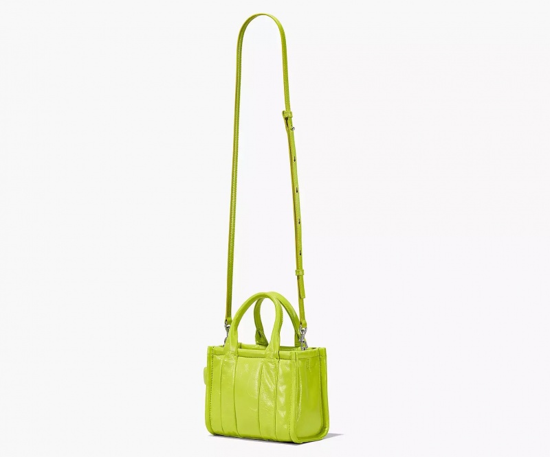 Light Green Marc Jacobs The Shiny Crinkle Leather Mini Women's Tote Bags | MFSP-70359