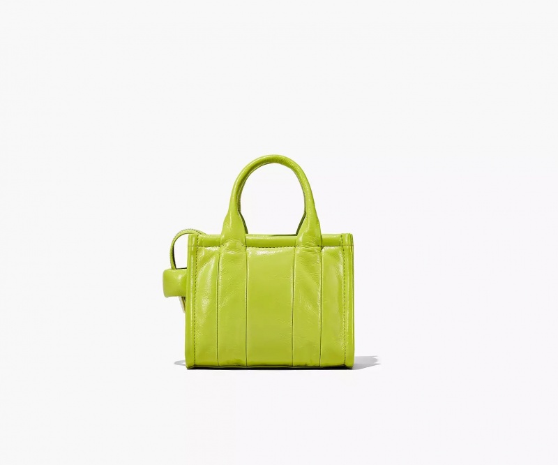 Light Green Marc Jacobs The Shiny Crinkle Leather Mini Women's Tote Bags | MFSP-70359