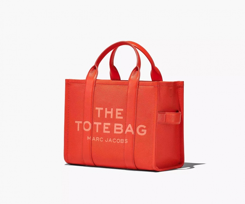 Orange Marc Jacobs The Leather Medium Women's Tote Bags | YWDH-80471