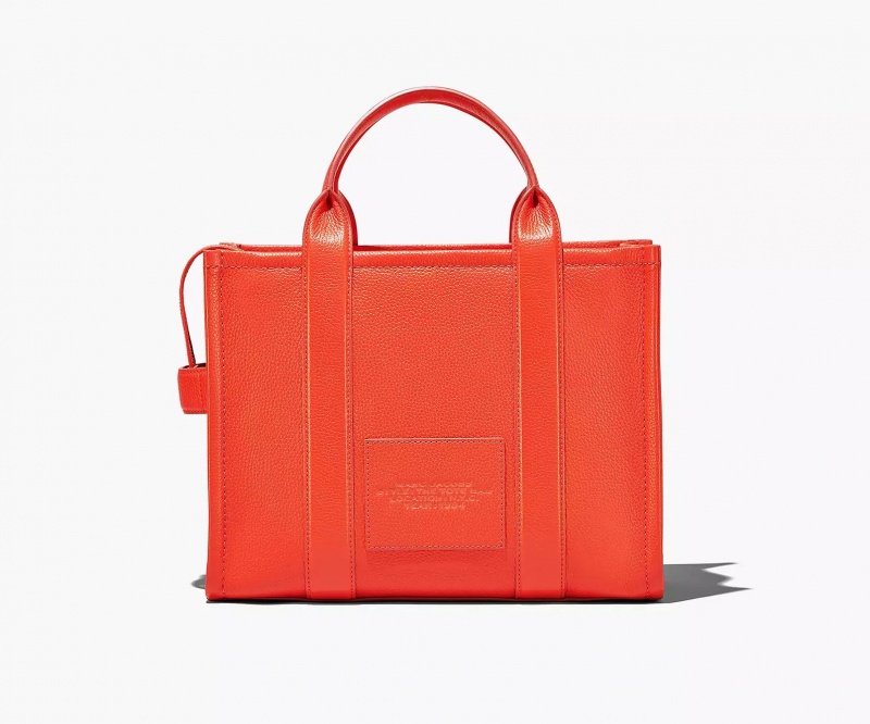 Orange Marc Jacobs The Leather Medium Women's Tote Bags | YWDH-80471