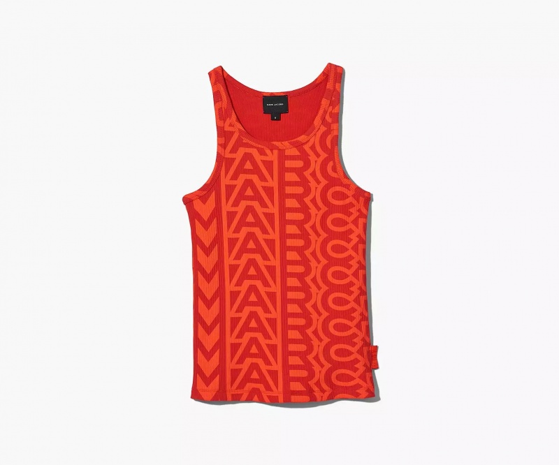 Orange / Red Marc Jacobs The Monogram Rib Women\'s Tanks | AYPN-84251