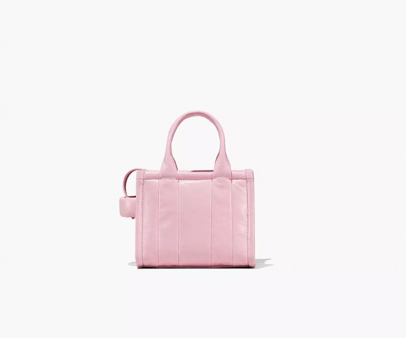 Pink Marc Jacobs The Shiny Crinkle Leather Mini Women's Tote Bags | DQPC-54182