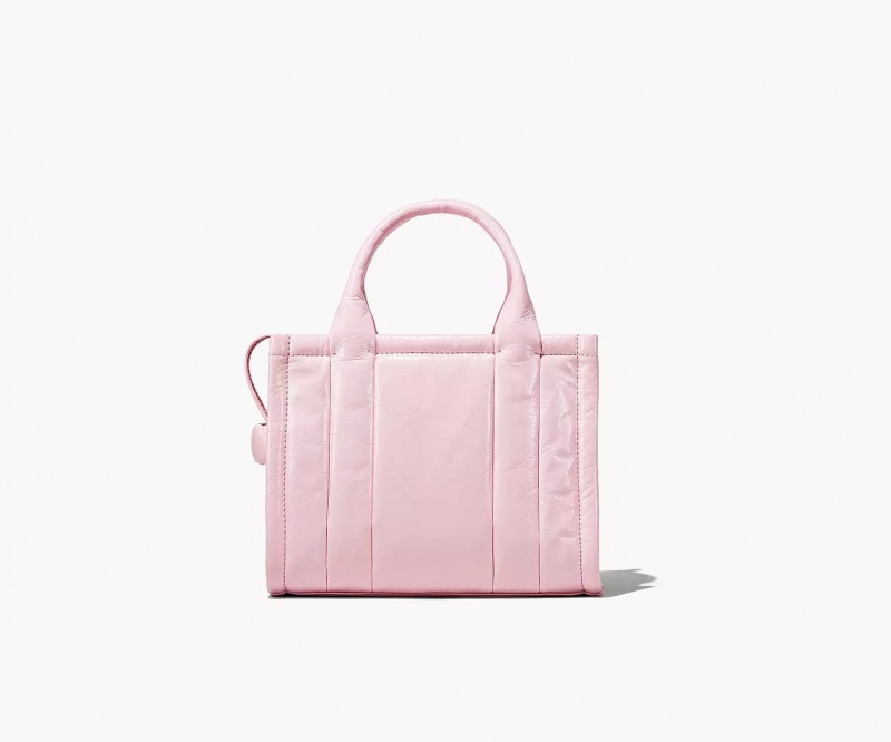 Pink Marc Jacobs The Shiny Crinkle Leather Small Women's Tote Bags | PYZK-63852