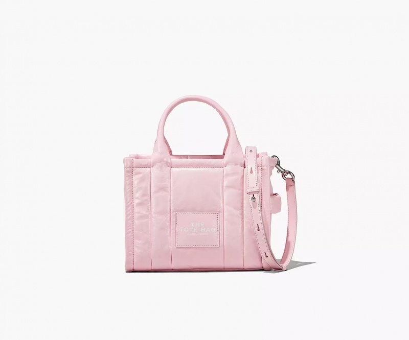 Pink Marc Jacobs The Shiny Crinkle Leather Small Women\'s Tote Bags | PYZK-63852