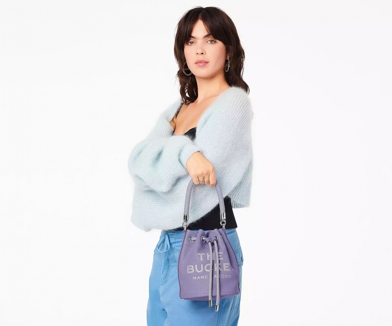 Purple Marc Jacobs The Leather Women's Bucket Bags | WGNC-67912