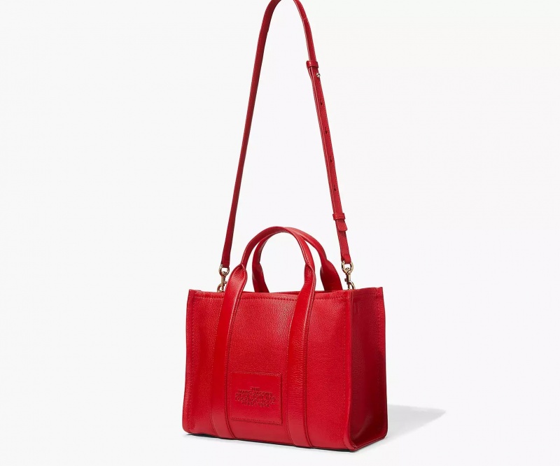 Red Marc Jacobs The Leather Medium Women's Tote Bags | RNHL-54268