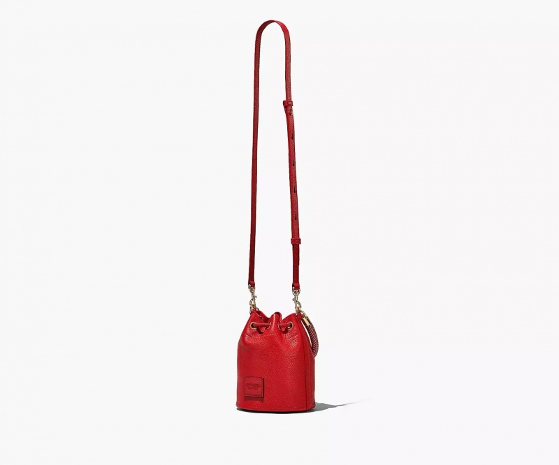 Red Marc Jacobs The Leather Mini Women's Bucket Bags | QOLV-84035