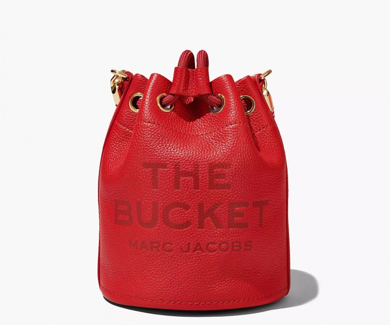 Red Marc Jacobs The Leather Mini Women's Bucket Bags | QOLV-84035