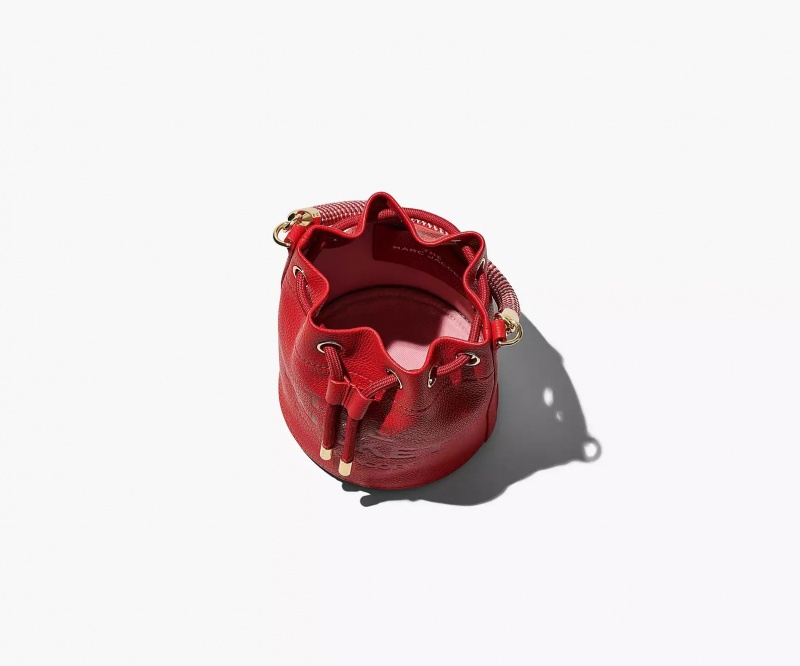 Red Marc Jacobs The Leather Mini Women's Bucket Bags | QOLV-84035