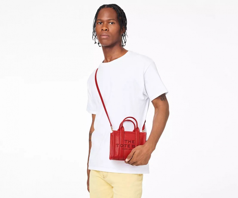 Red Marc Jacobs The Leather Mini Women's Tote Bags | KQXL-75896