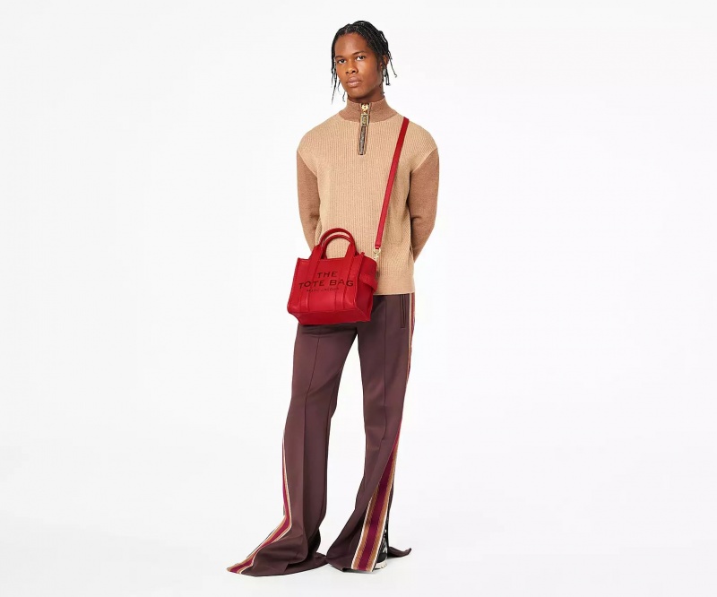 Red Marc Jacobs The Leather Small Women's Tote Bags | HCXW-18562