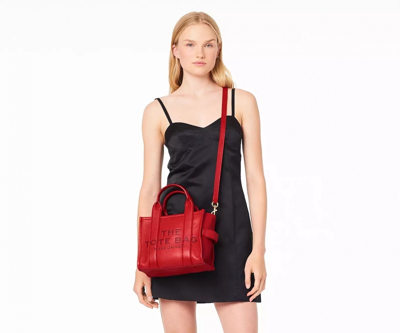 Red Marc Jacobs The Leather Small Women's Tote Bags | HCXW-18562